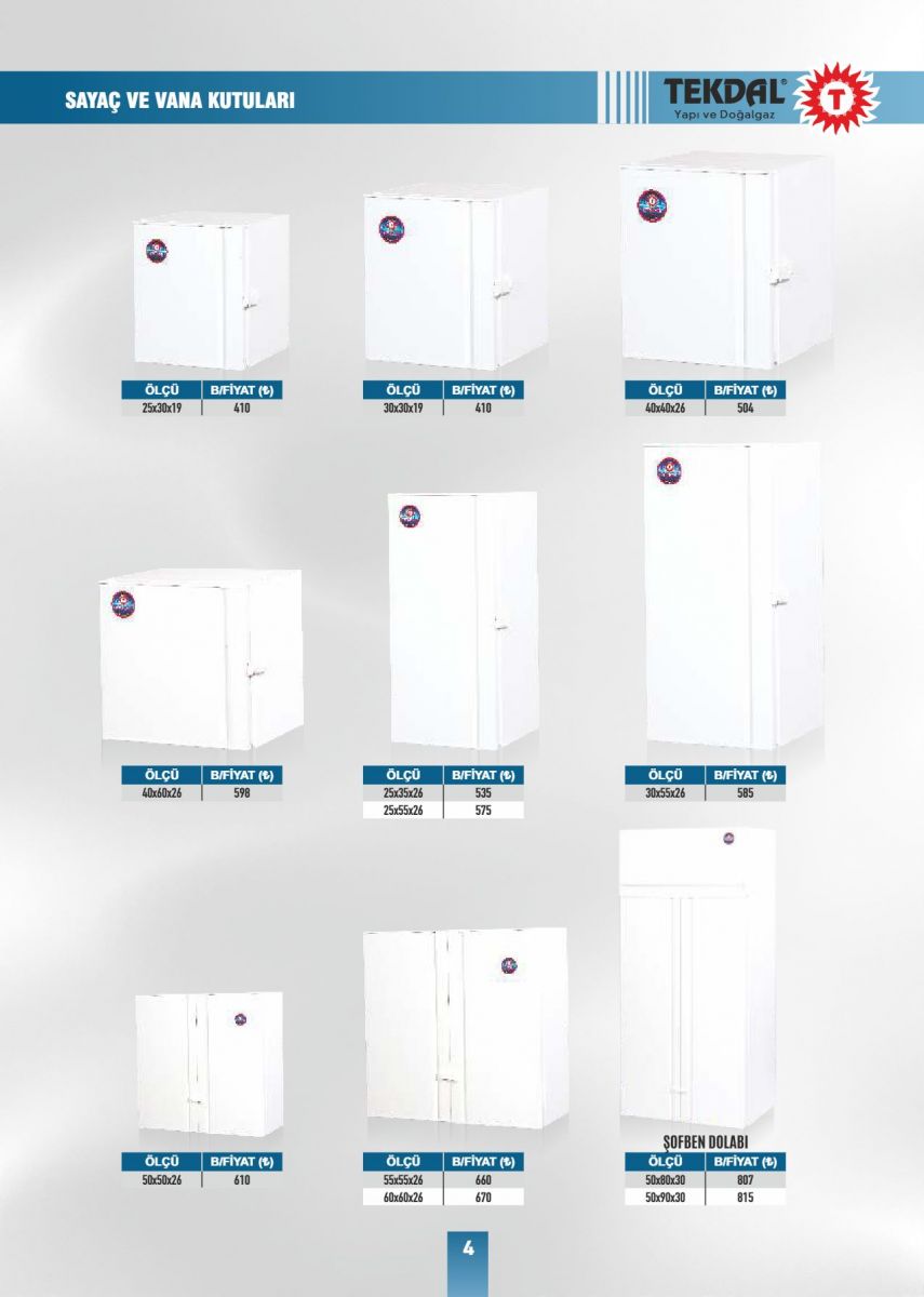 Tekdal Yapı ve Doğalgaz Fiyat Listesi