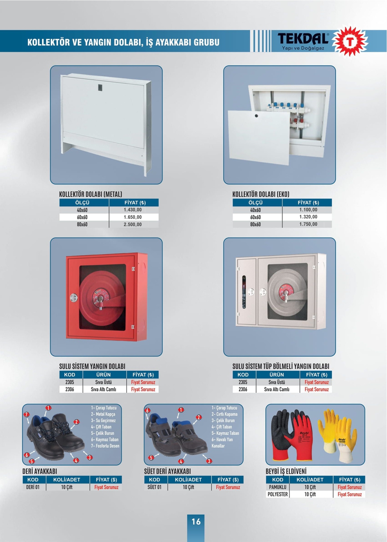 Tekdal Yapı ve Doğalgaz Fiyat Listesi