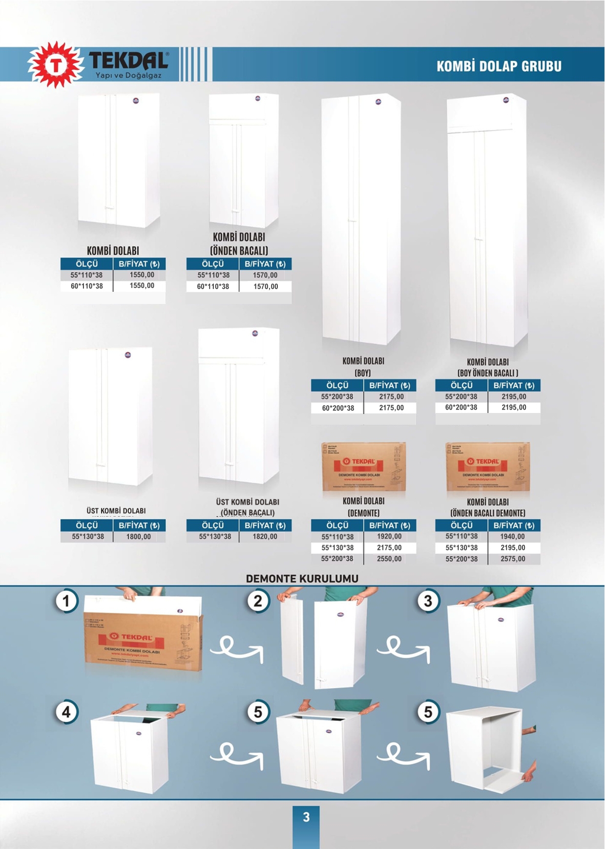 Tekdal Yapı ve Doğalgaz Fiyat Listesi